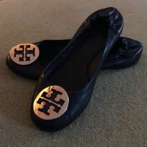 Tory Burch Black Flats